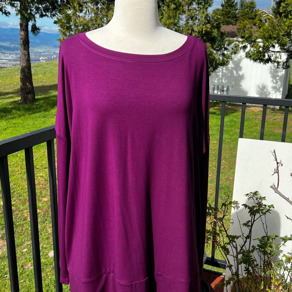 Eileen Fisher Top XL Magenta Viscose Excellent Condition